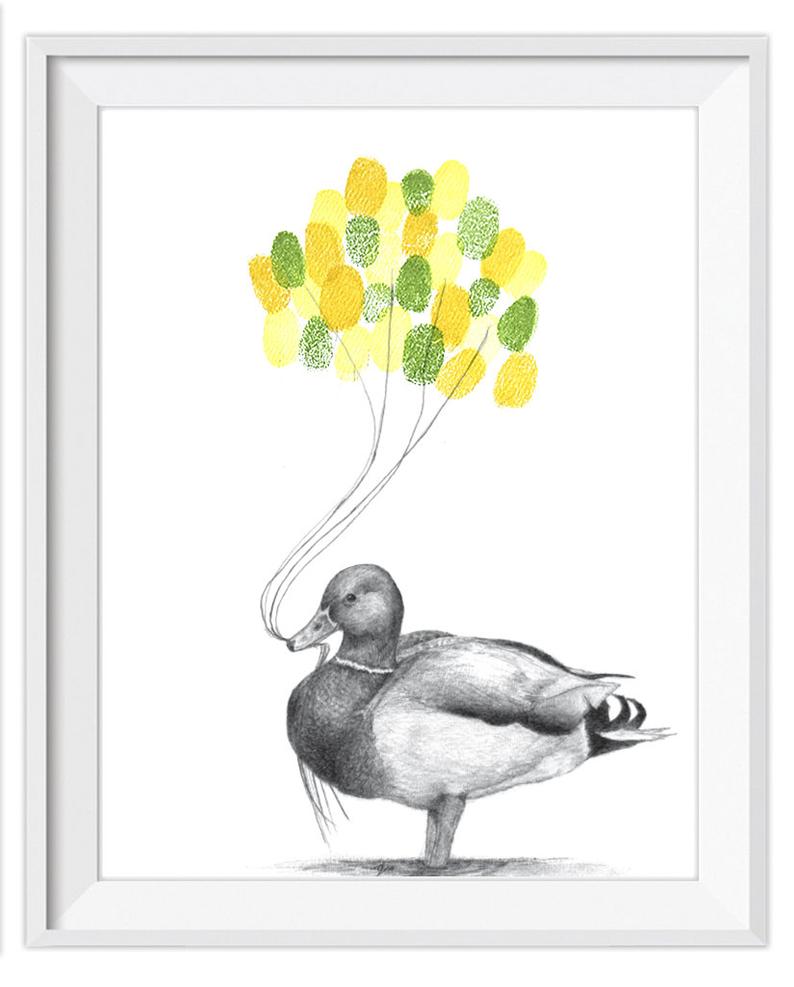 794x987 baby duck print fingerprint art thumbprint art mallard etsy - Mallard Drawing