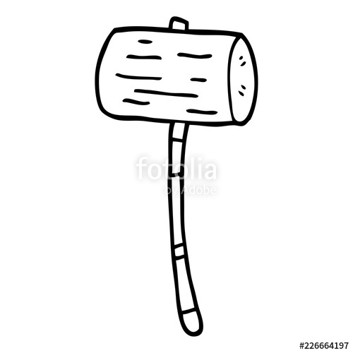 500x500 line drawing cartoon mallet stock image and royalty free vector - Mallet Drawing