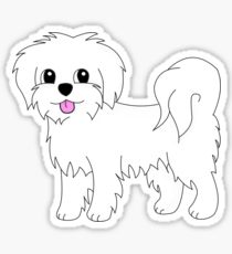 210x230 maltese drawing stickers redbubble - Maltese Dog Drawing