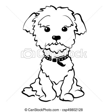 450x470 vector sketch funny maltese dog sitting sketch funny dog maltese - Maltese Drawing