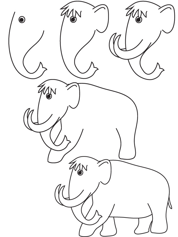 600x800 drawing mammoth - Mammoth Drawing