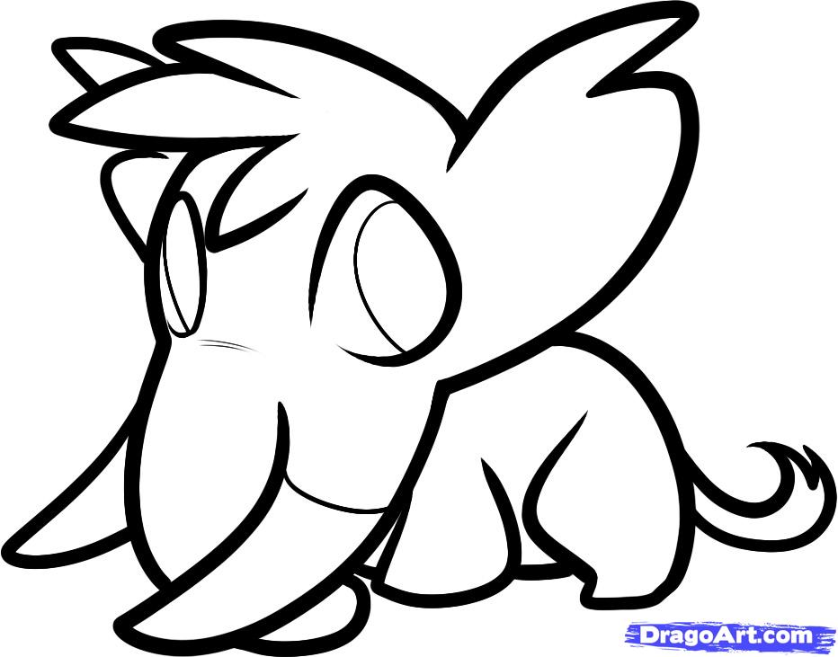 932x731 how to draw a mammoth for kids, step - Mammoth Drawing