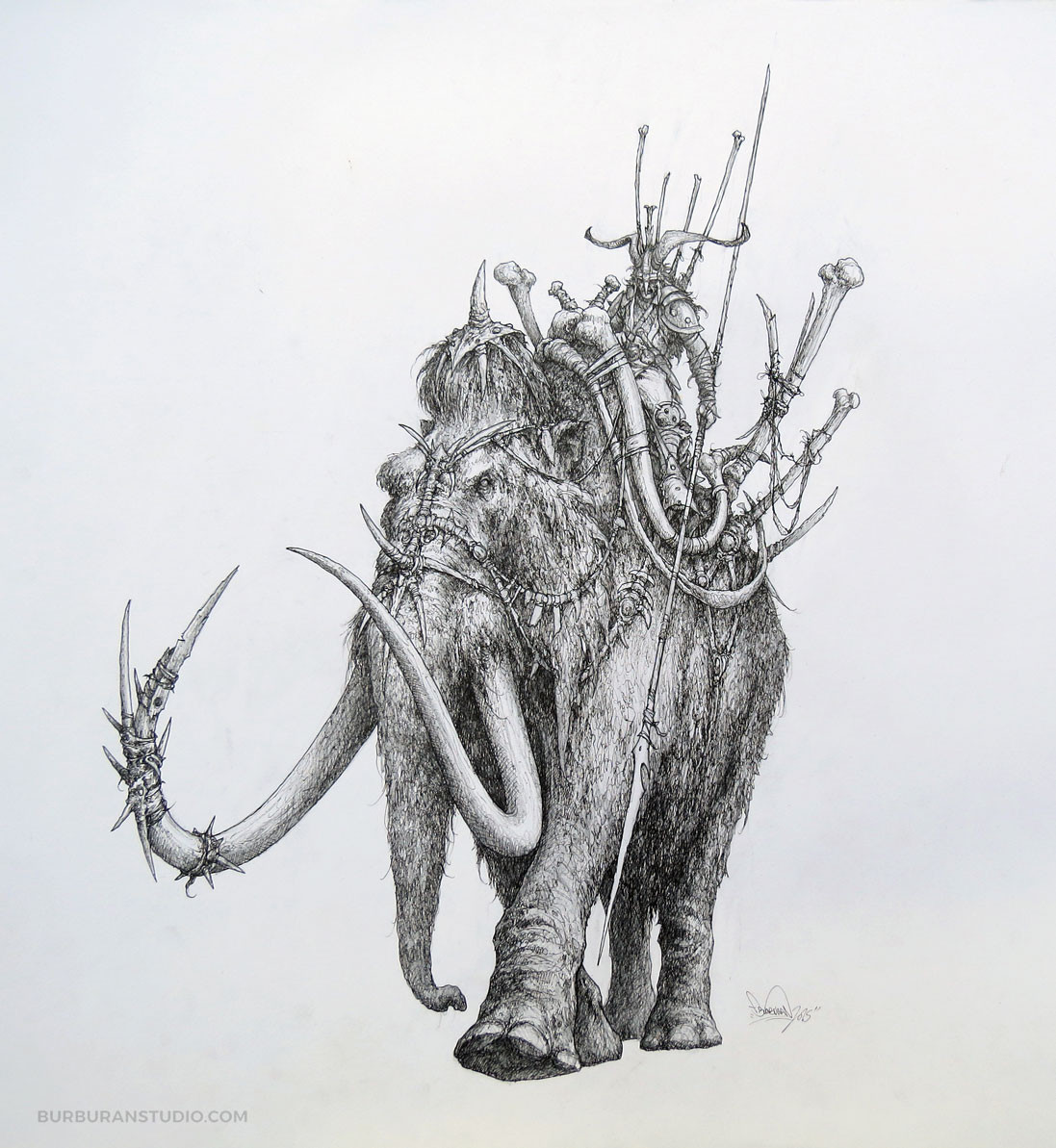 1097x1193 Artstation - Mammoth Drawing