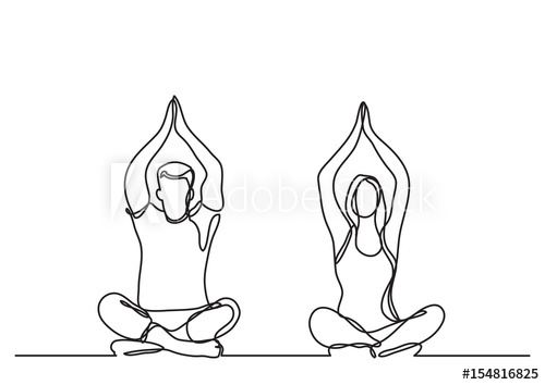 500x354 Man Woman Doing Yoga - Man And Woman Drawing