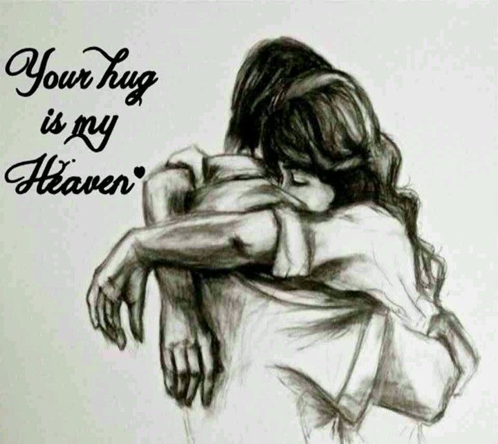 720x641 One Man For Every Woman Don't Be Greedy Girls A Hug Is Like Heaven - Man And Woman Hugging Drawing
