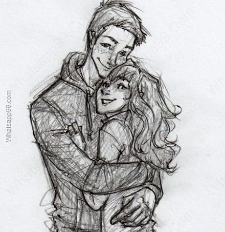 440x452 Guy Hugging Girl Sketch - Man And Woman Hugging Drawing