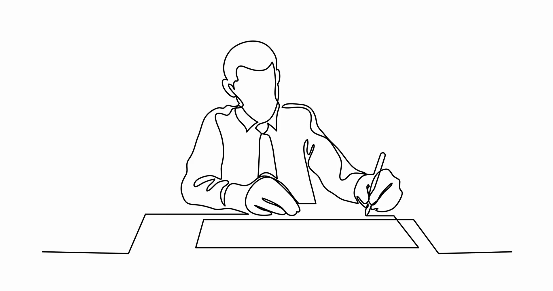 1920x1013 Continuous Line Drawing Writing Man Motion Background - Man Drawing