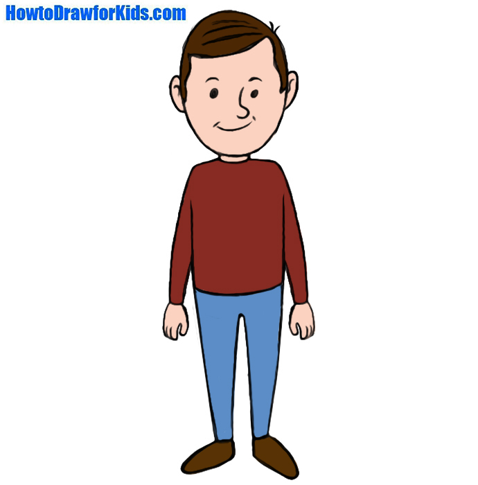 690x700 How To Draw A Man For Kids How To Draw For Kids - Man Drawing