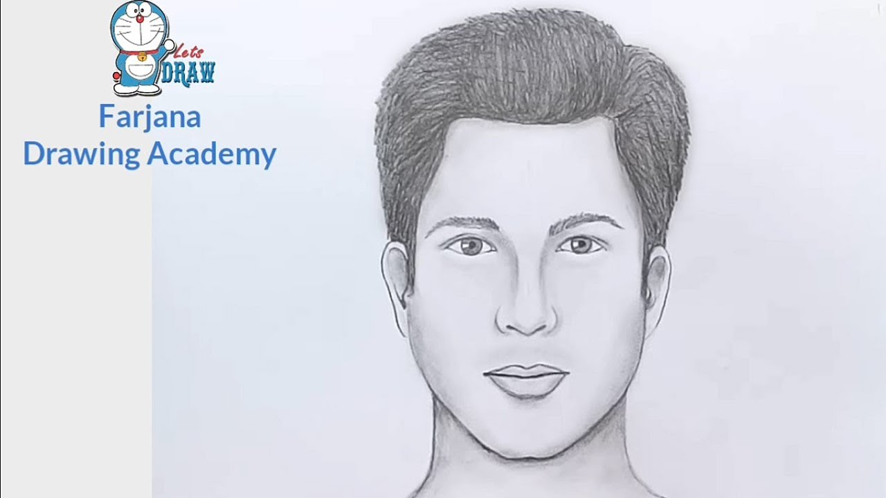 1280x720 How To Draw Face For Beginners Easy Way To Draw A Man Face - Man Drawing