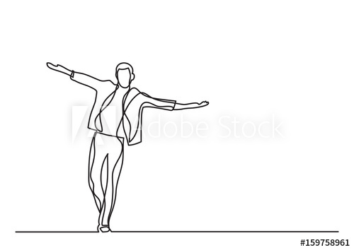 500x354 Happy Man Walking - Man Drawing