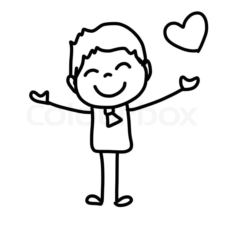 800x800 Hand Drawing Cartoon Concept Happy Man Stock Vector Colourbox - Man Drawing Cartoon