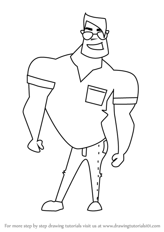 567x800 Learn How To Draw A Funny Cartoon Man - Man Drawing Cartoon