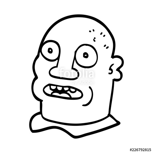 500x500 Line Drawing Cartoon Of A Head Of A Man Stock Image And Royalty - Man Drawing Cartoon
