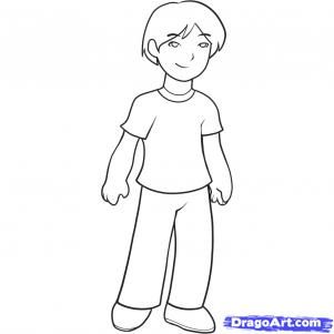 301x301 How To Draw An Easy Cartoon Person Panosu In Boy - Man Drawing Easy