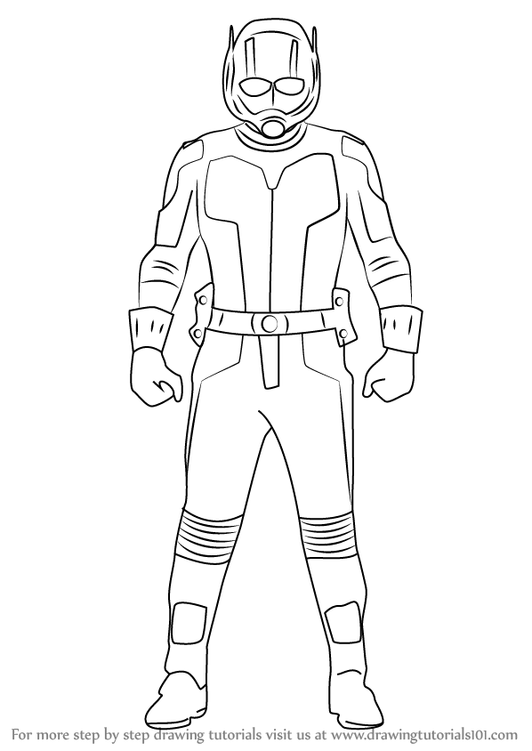 598x844 Learn How To Draw Ant Man - Man Drawing Easy
