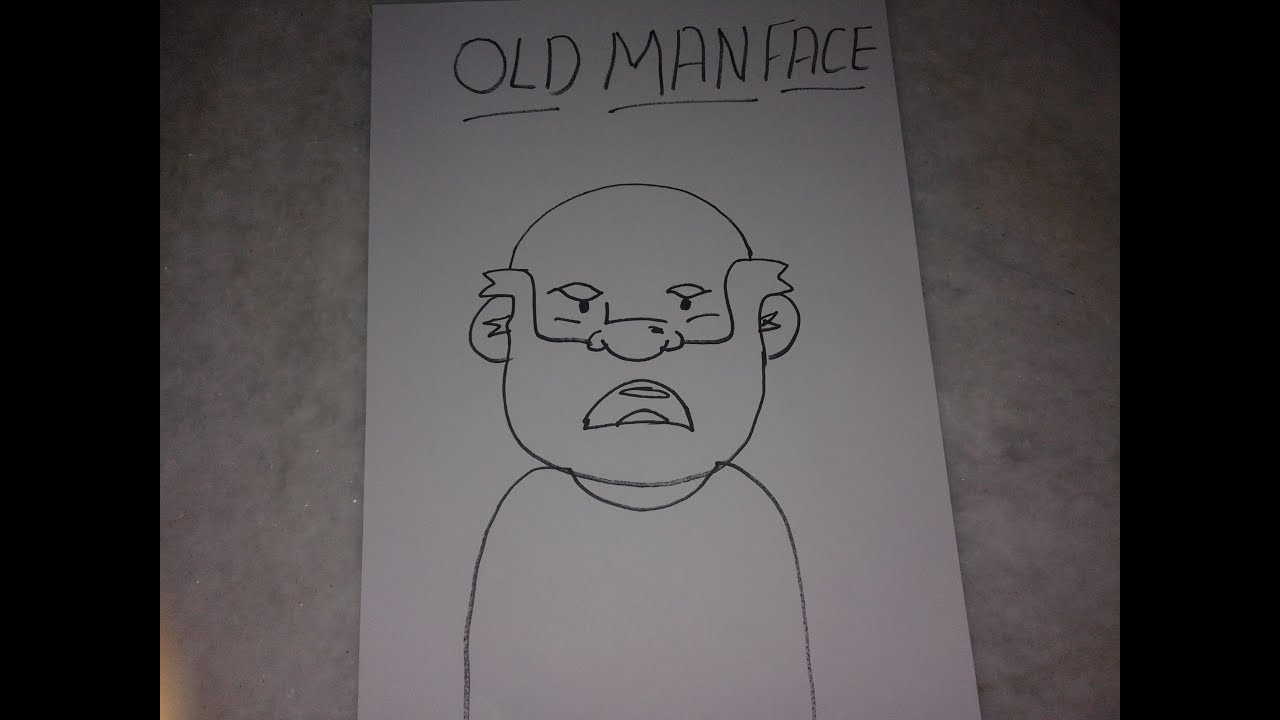 1280x720 Old Man Face - Man Drawing Images