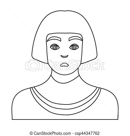 450x470 Easy To Draw Egyptian Symbols Egyptian Man Icon In Outline Style - Man Drawing Outline