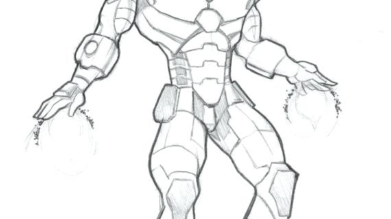 570x320 Iron Man Drawing - Man Drawing Outline