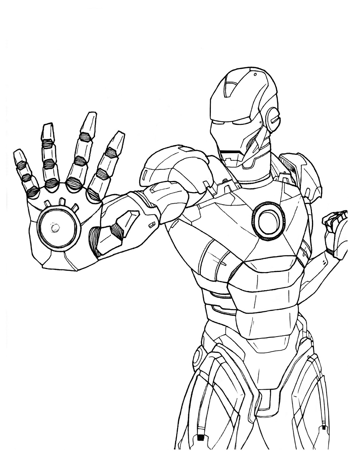 1237x1600 Iron Man Outline Drawing Printable Coloring - Man Drawing Outline
