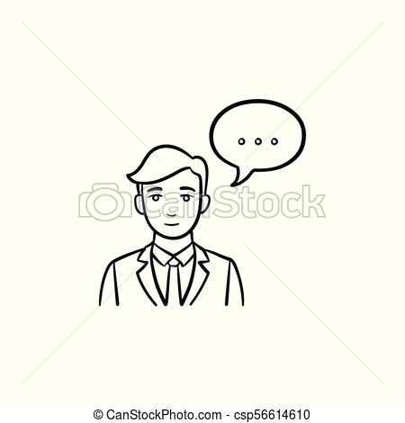 450x470 speaking person hand drawn sketch icon speaking person hand drawn - Man Drawing Outline