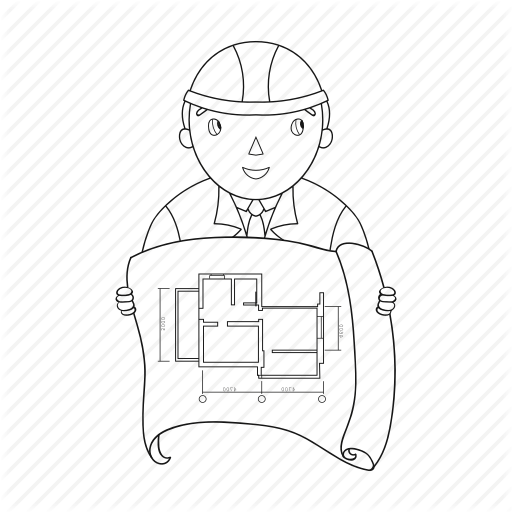 512x512 Builder, Constructor, Drawing, Engineer, Man, Person, Plan Icon - Man Drawing Outline