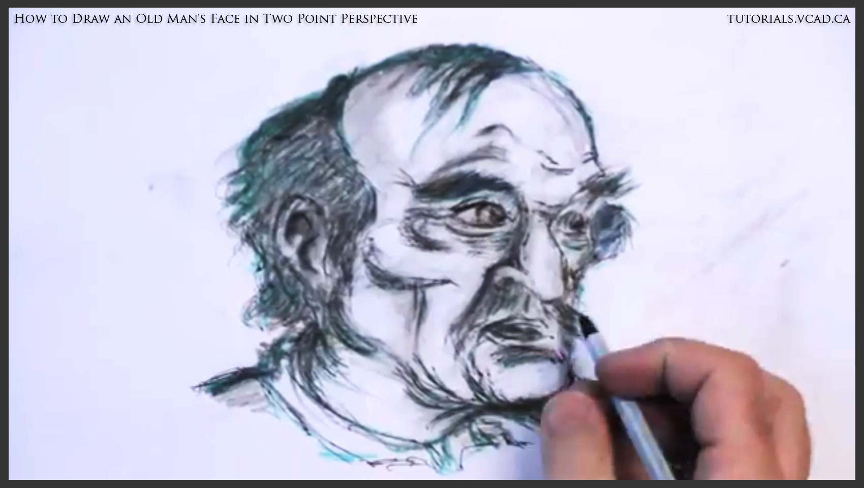 1700x960 How To Draw An Old Man's Face In Two Point Perspective - Man Face Drawing