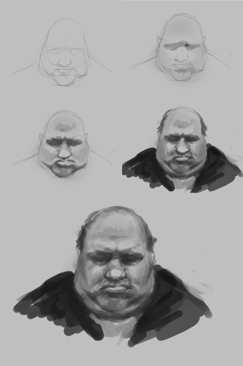 800x1205 How To Draw Face Old Man Character - Man Face Drawing