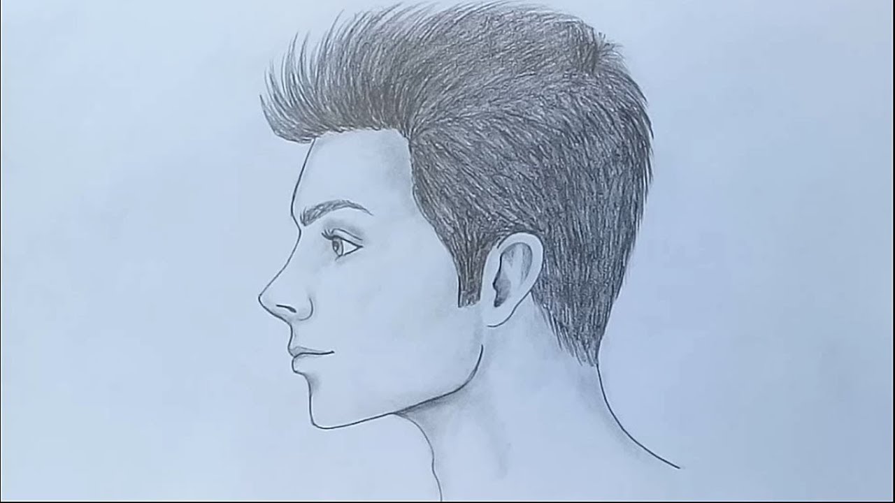 1280x720 How To Draw Side Face Of Male For Beginners - Man Face Drawing