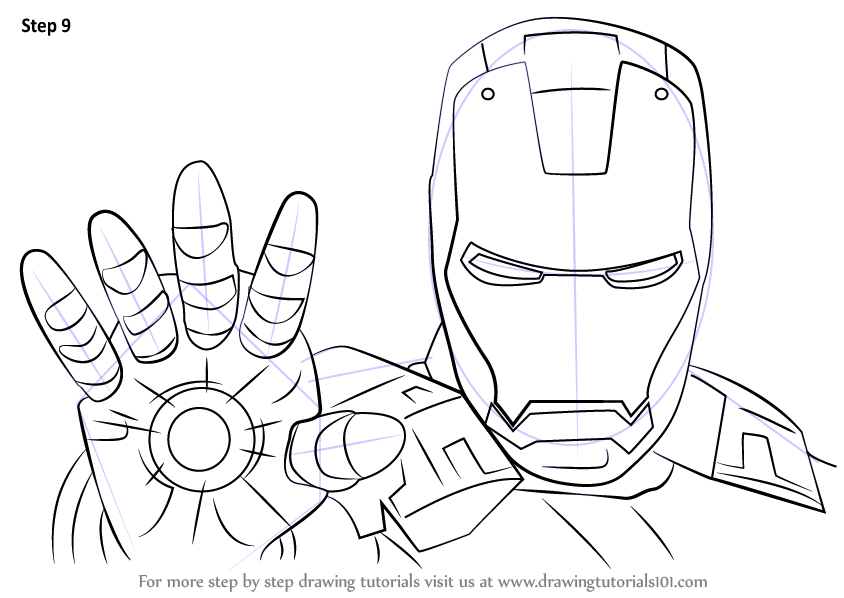 844x598 Learn How To Draw Iron Man Face - Man Face Drawing