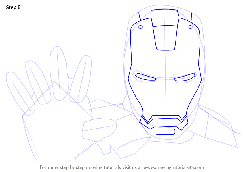 844x598 Learn How To Draw Iron Man Face - Man Face Drawing Step By Step