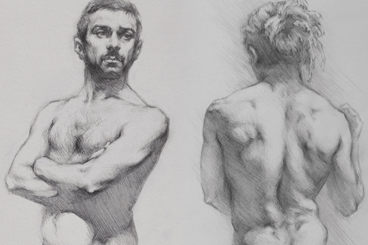 1200x800 Classical Figure Drawing - Man Figure Drawing