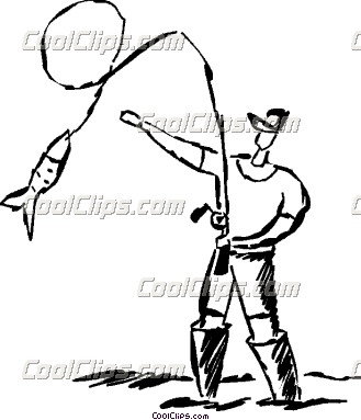 329x383 Man Fishing Drawing - Man Fishing Drawing