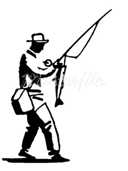 412x550 Man Fishing Drawing - Man Fishing Drawing