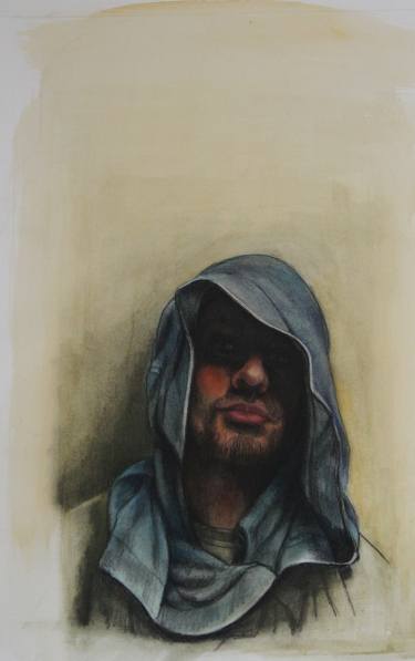 375x597 Man With Blue Hoodie Drawing - Man In Hoodie Drawing