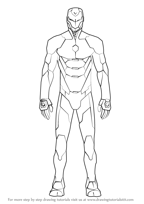596x843 Learn How To Draw Iron Man Suit - Man In Suit Drawing
