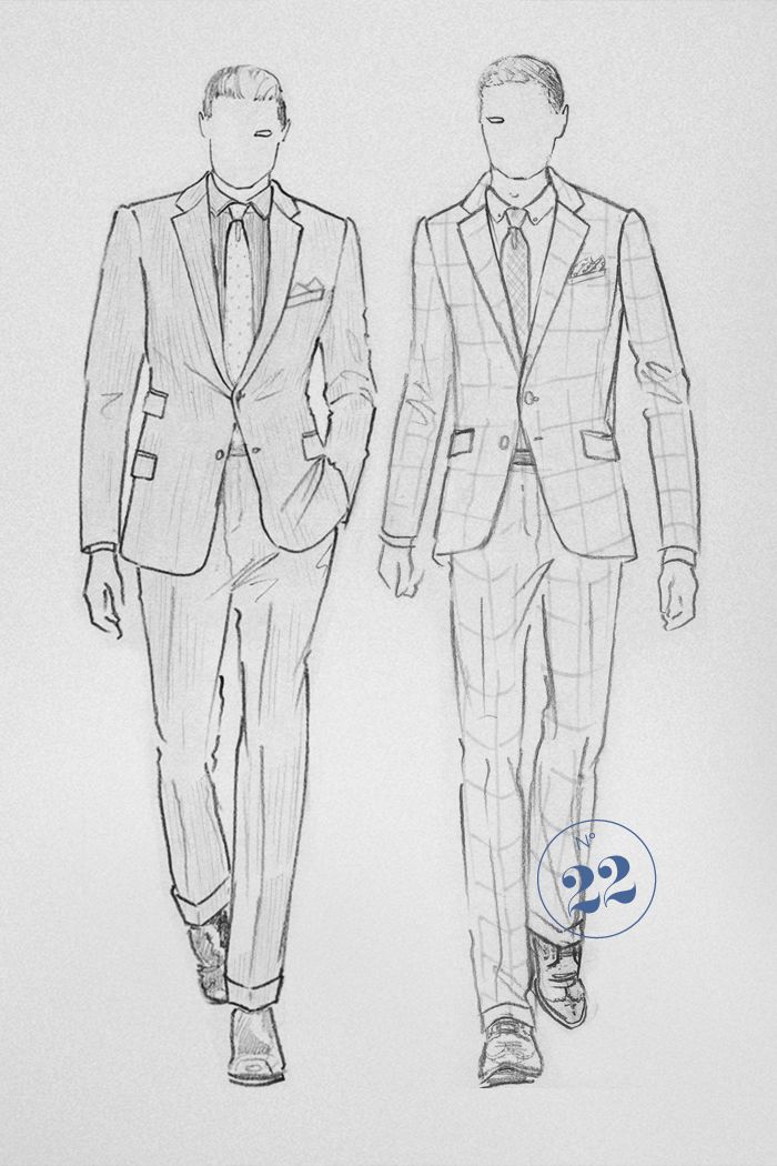 700x1050 Men's Style Note No Pick A Pattern That Suits Your Frame - Man In Suit Drawing