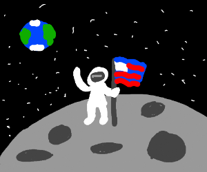 300x250 First Man On The Moon Drawing - Man In The Moon Drawing