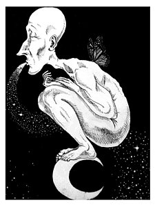 225x300 Man On The Moon Drawing - Man In The Moon Drawing