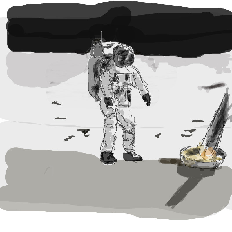 800x800 Man On The Moon A People Speedpaint Drawing - Man In The Moon Drawing