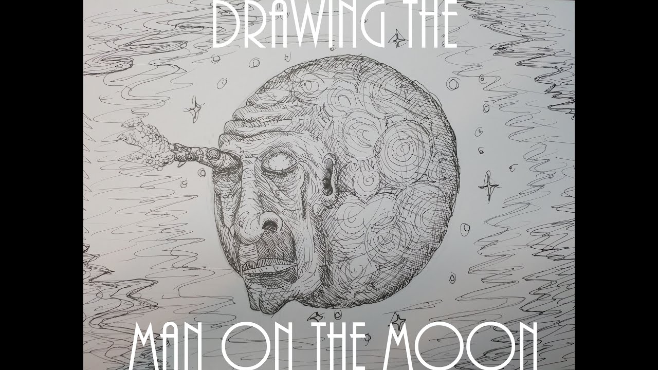 1280x720 Drawing The Man On The Moon Art Vidio Quick Drawing - Man In The Moon Drawing