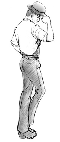 202x480 edward pollick art illustration - Man In Tuxedo Drawing