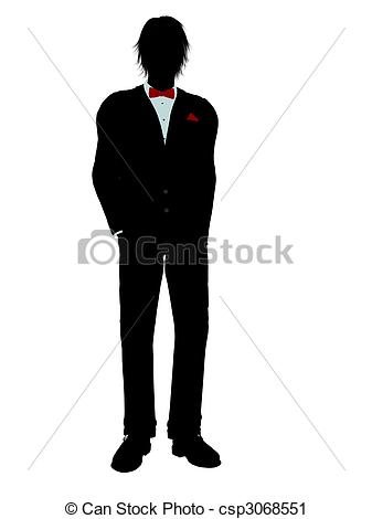 337x470 man in tux clipart - Man In Tuxedo Drawing