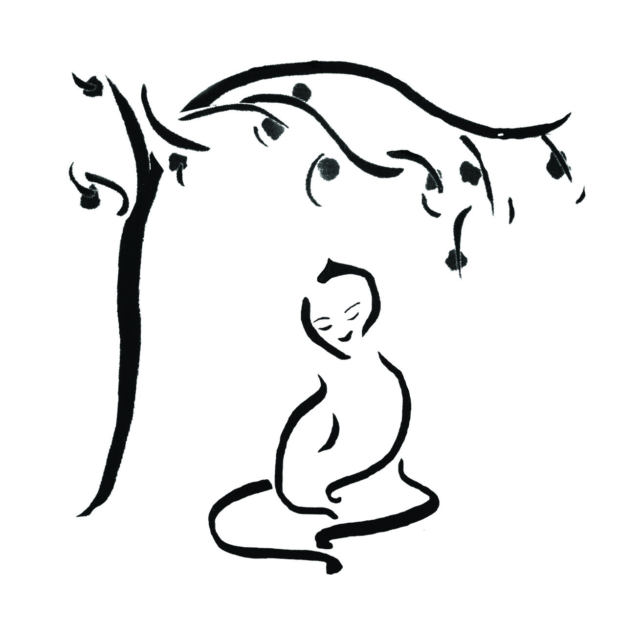1311x1272 Meditating Man Line Drawing Kadampa - Man Line Drawing
