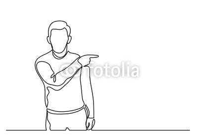 400x283 Man Showing Direction With Index Finger - Man Line Drawing