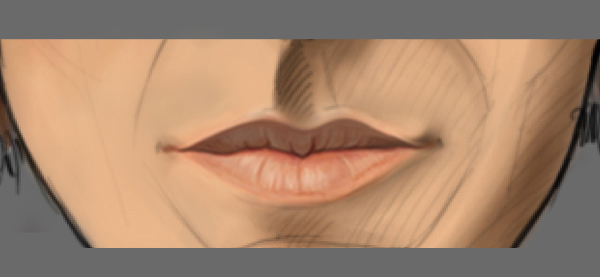 600x277 How To Draw A Portrait In Photoshop - Man Lips Drawing