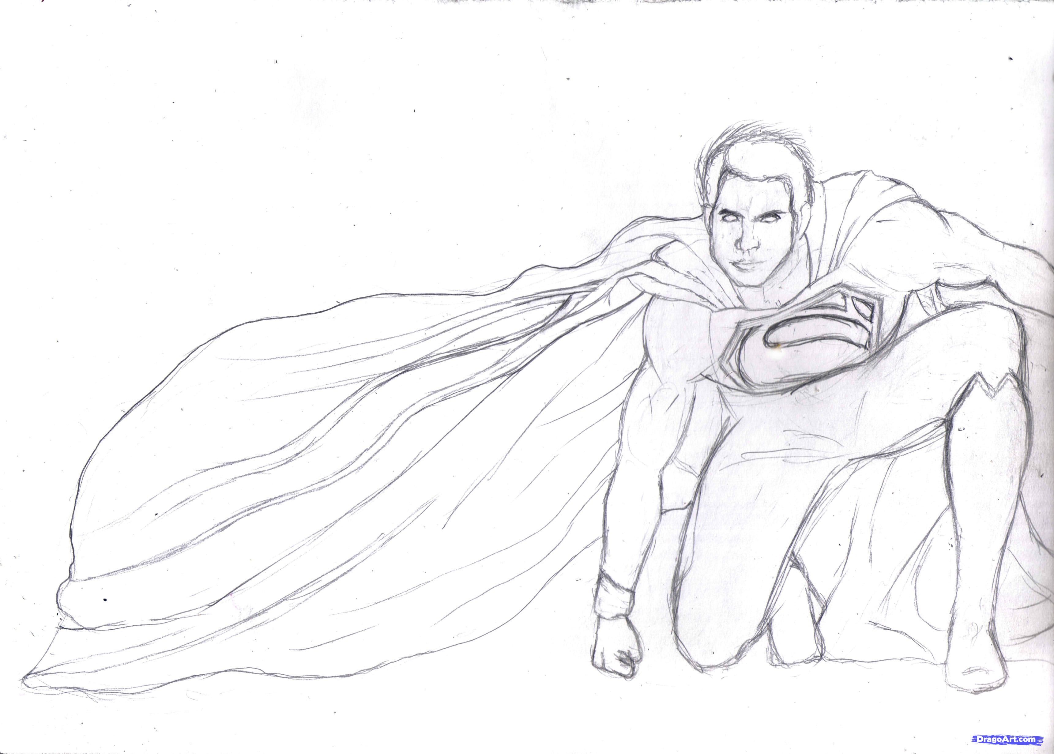 Поэтапное рисование Супермена