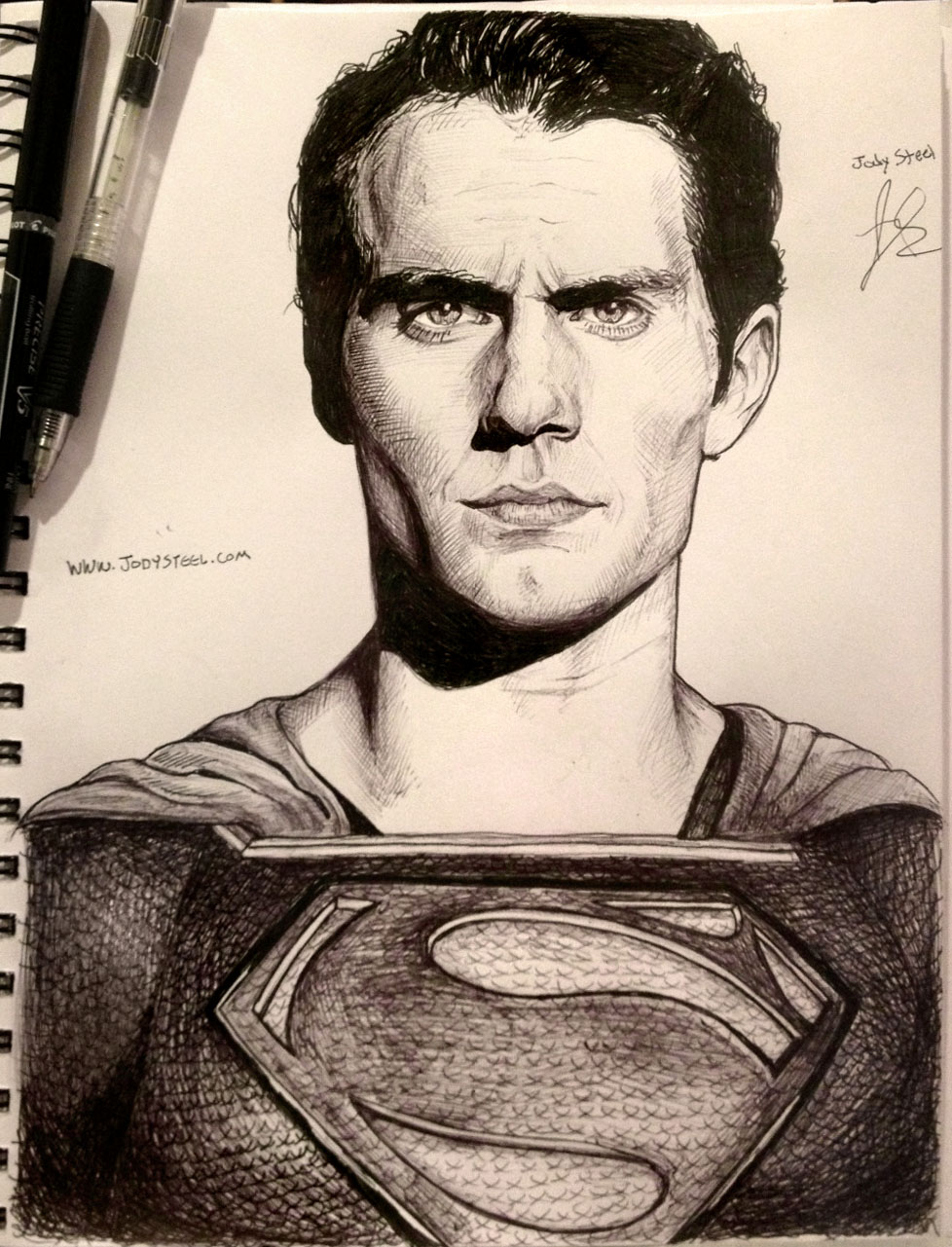 978x1281 Man Of Steel Drawing In Ink I Worked For Quite Awhile On This One - Man Of Steel Drawing