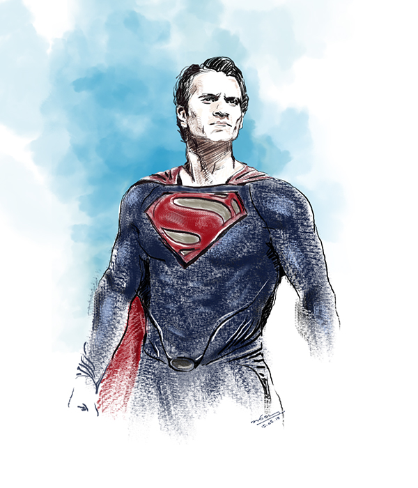 600x700 Man Of Steel On Behance - Man Of Steel Drawing