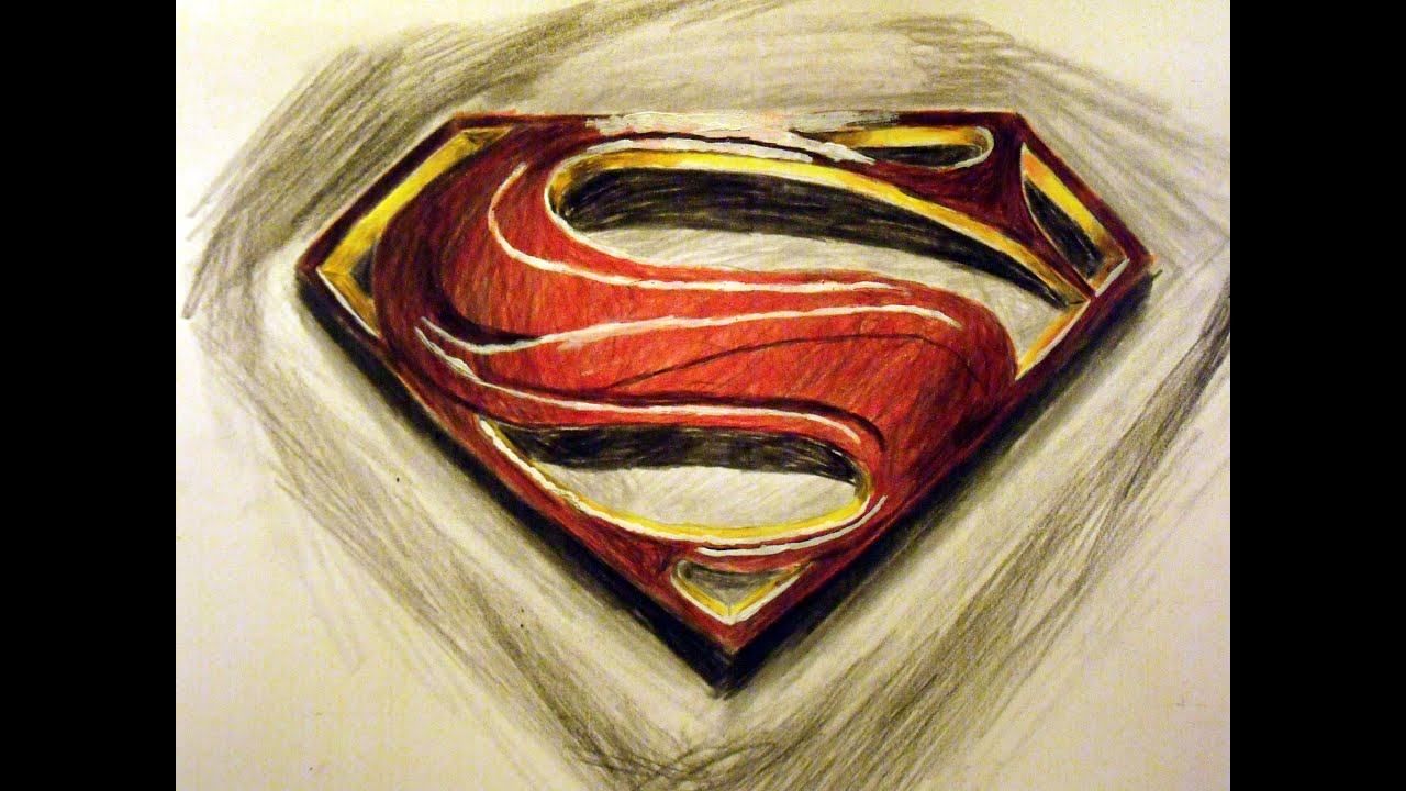 1280x720 Drawing Man Of Steel Emblem - Man Of Steel Drawing
