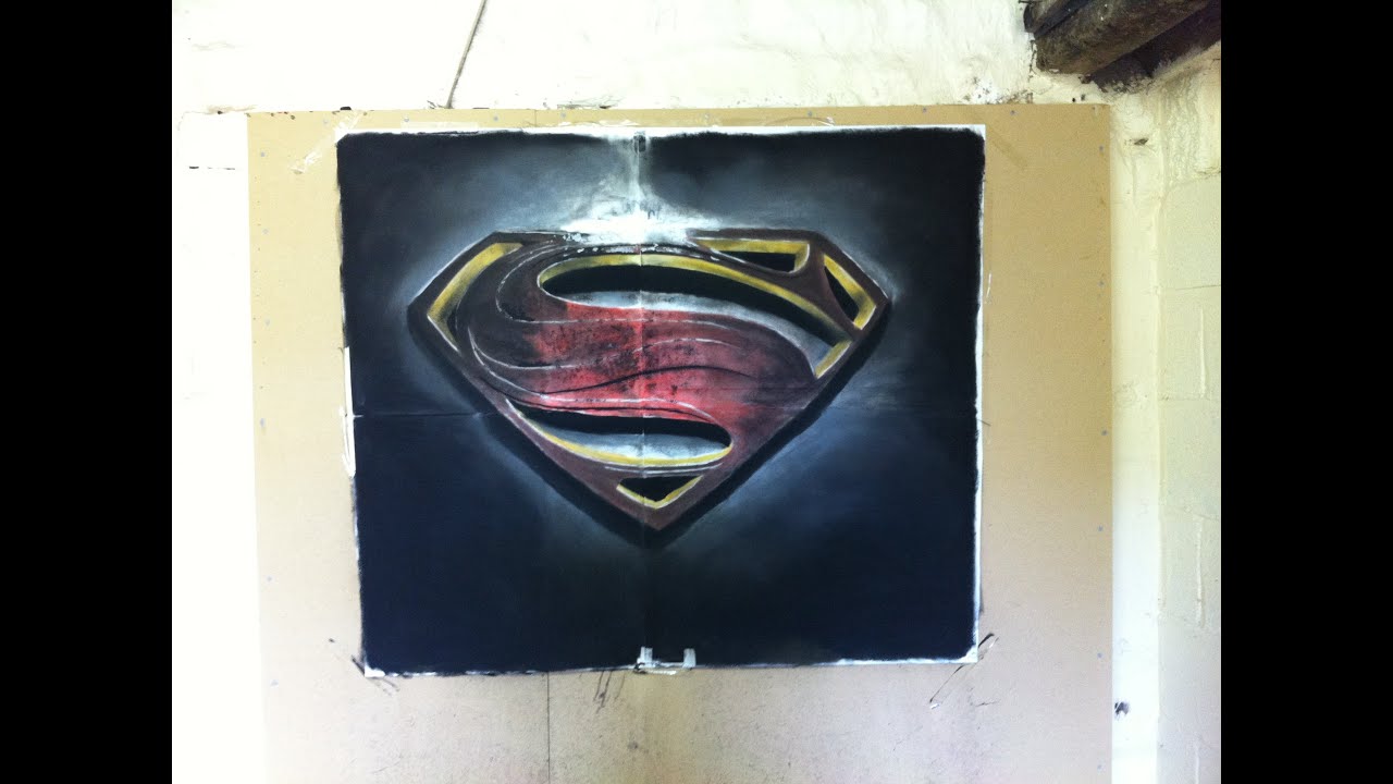 1280x720 Man Of Steel' Speed Drawing Logo - Man Of Steel Logo Drawing